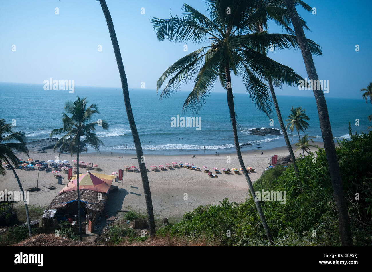 Ansicht von Vagator Beach in Nord-Goa Stockfoto