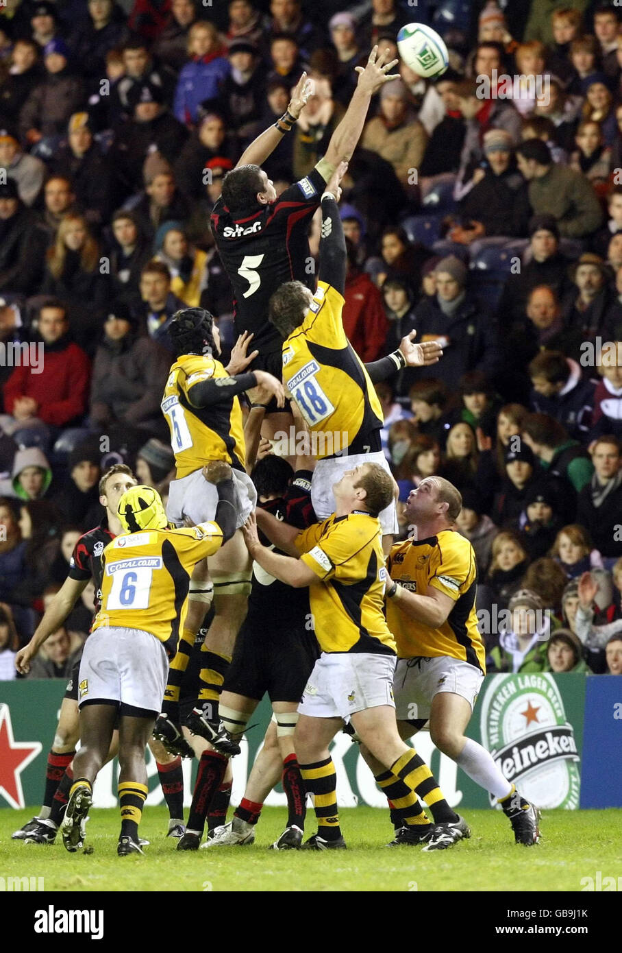 Rugby-Union - Heineken Cup - zwei Pool - Edinburgh V London Wasps - Murrayfield Stockfoto