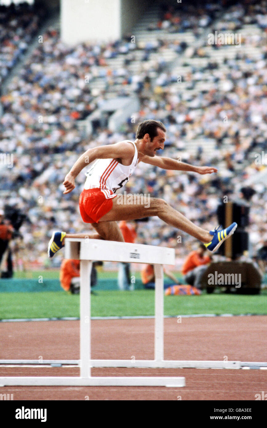 Leichtathletik - Moskau Olympische Spiele 1980 - Männer 3000m Hindernis Finale Stockfoto