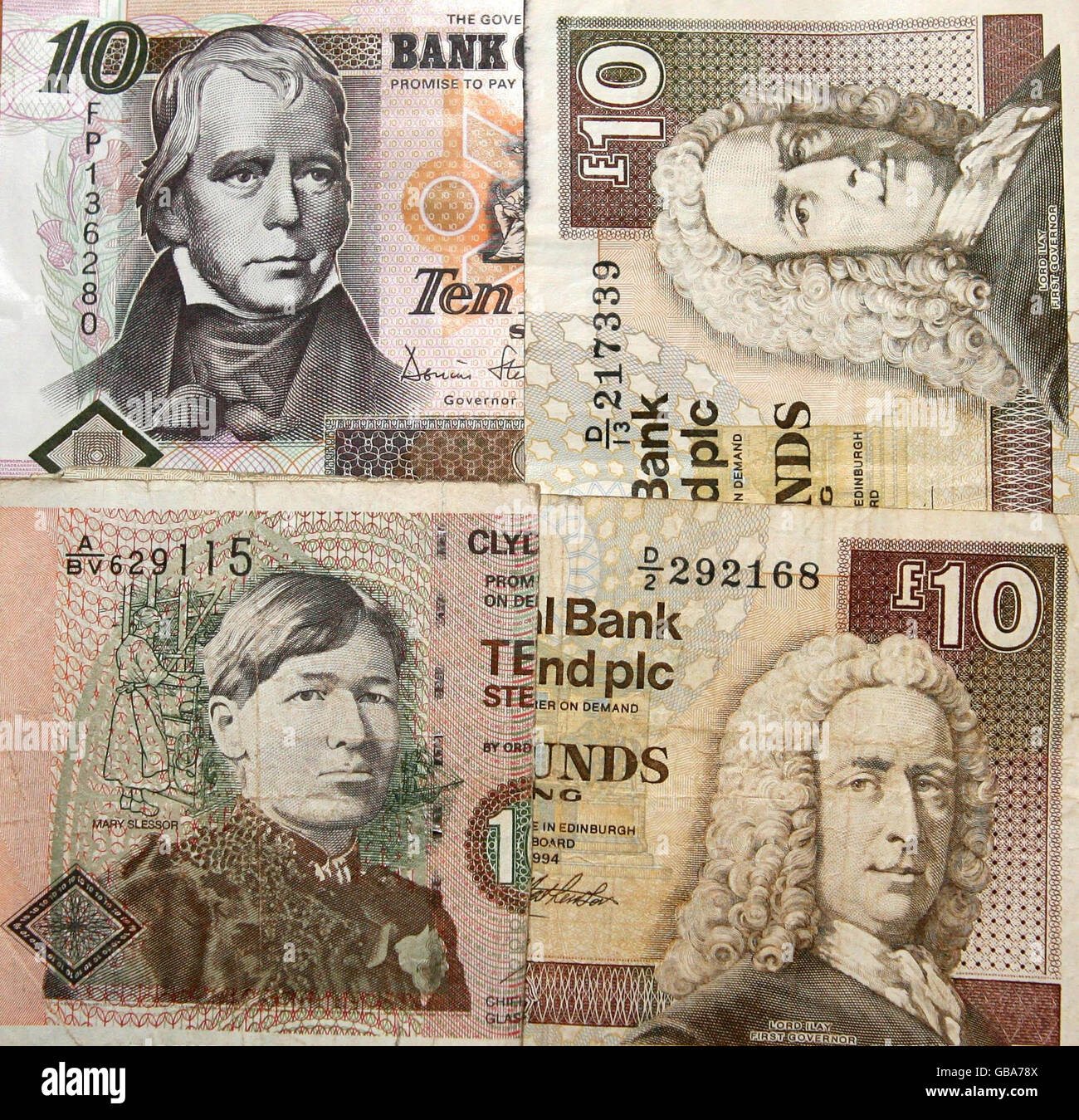 Geldbestand. Scottish Money Stock. Stockfoto