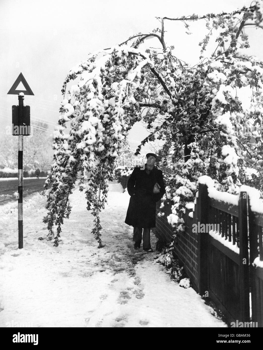 Wetter - Winter Szenen - Schnee in West Wickham - 1950 Stockfoto
