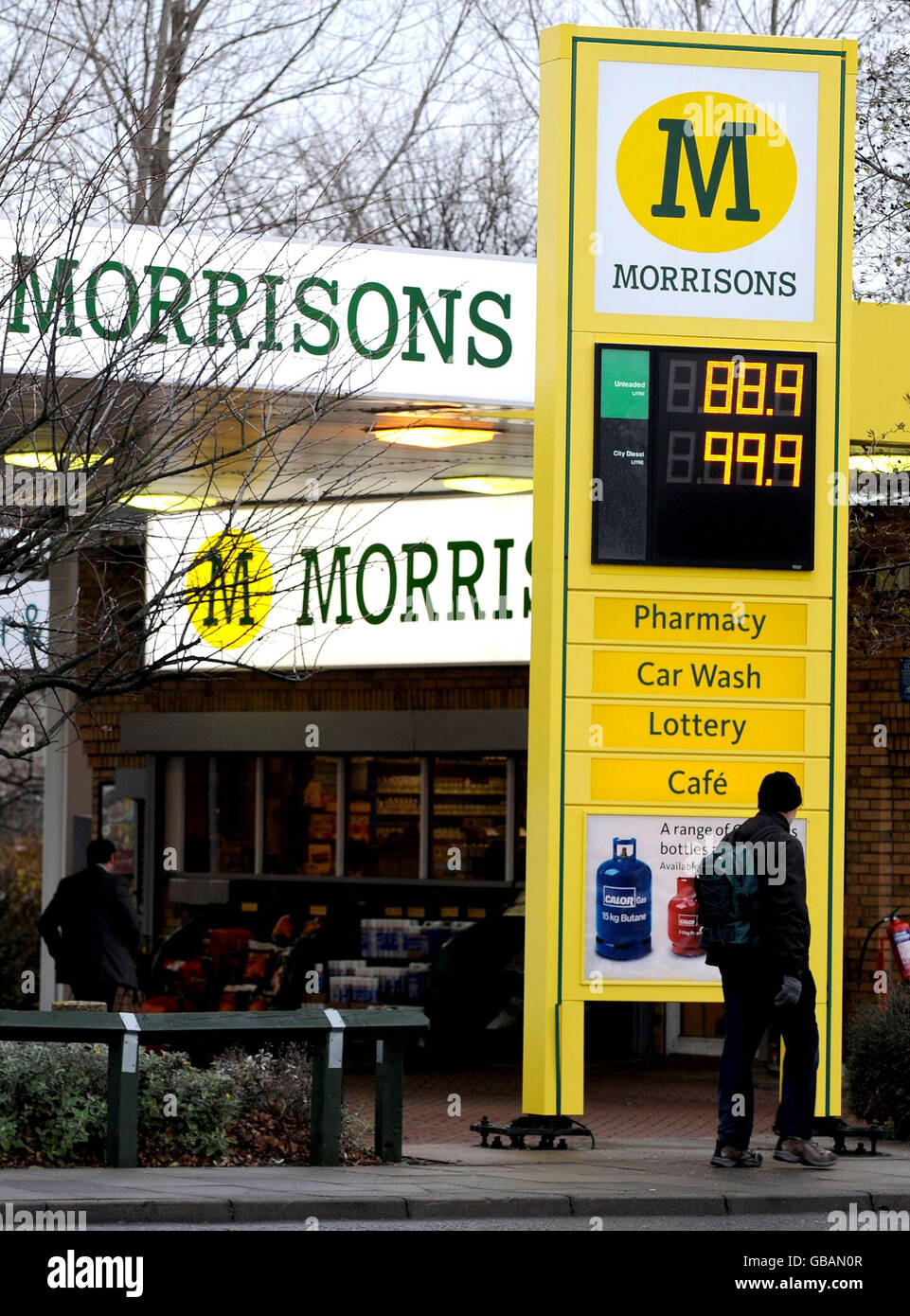 Morrisons Kürzungen Dieselpreis Stockfoto