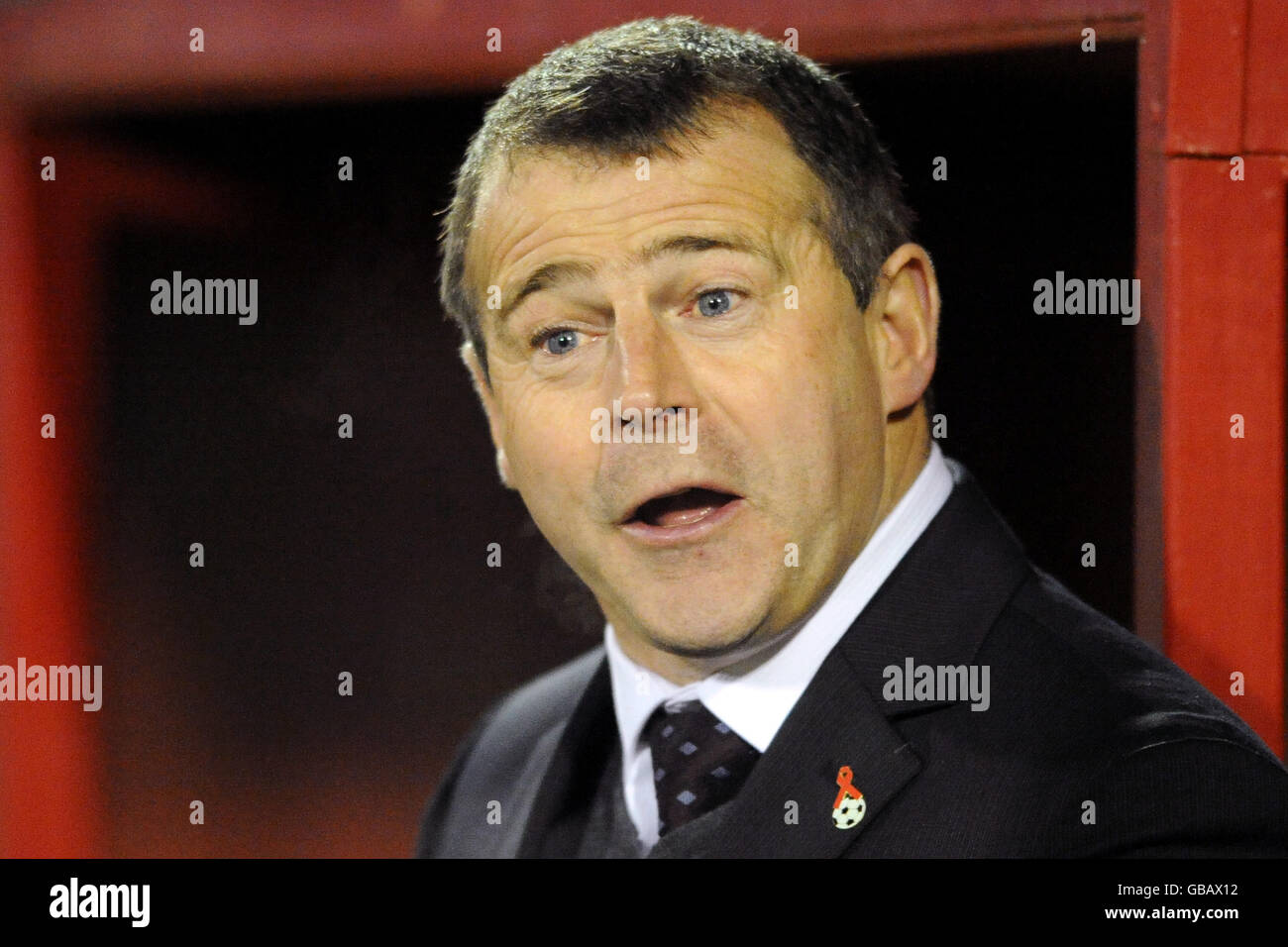 Fußball - FA Cup - Wiederspiel der zweiten Runde - Kettering Town / Notts County - Rockingham Road. Ian McParland, Manager von Notts County Stockfoto