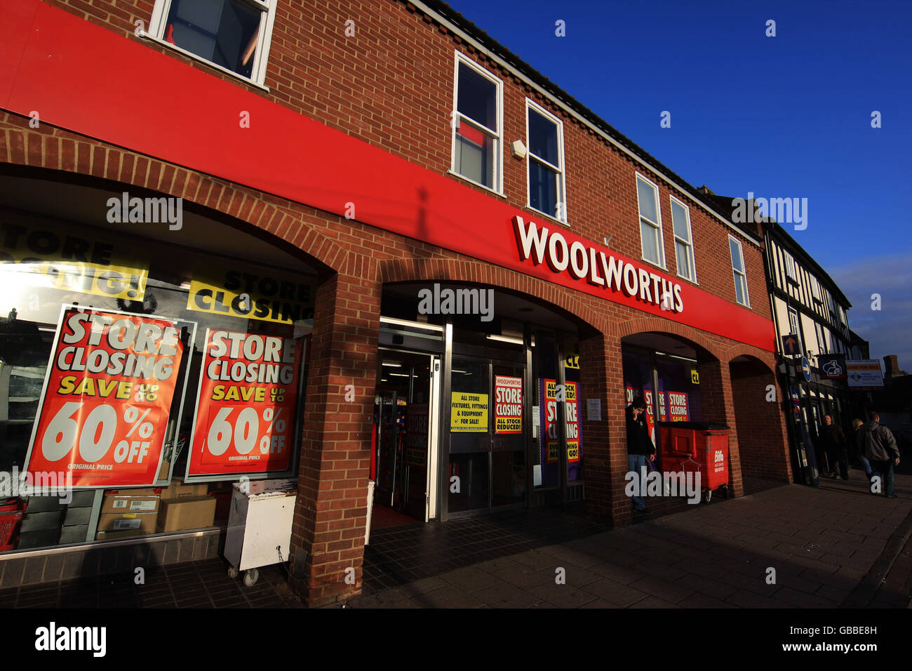Ein Woolworths-Laden in Wynondham, Norfolk, der bald schließen wird. 7 Market Place, Wynongham, Norfolk, NR18 0AG Stockfoto