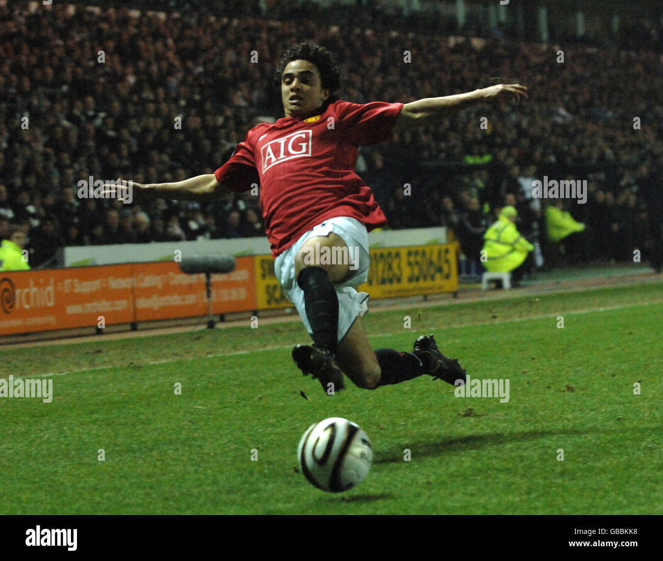 Fußball - Carling Cup - Halbfinale - Erstes Bein - Derby County / Manchester United - Pride Park. Rafael Da Silva, Manchester United Stockfoto