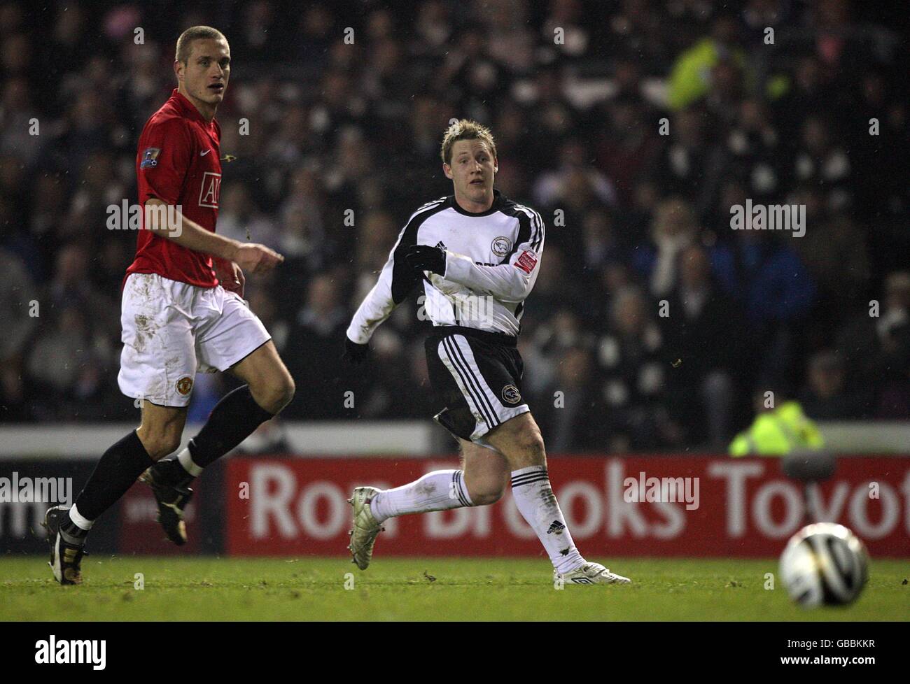 Fußball - Carling Cup - Semi Final - Hinspiel - Derby County V Manchester United - Pride Park Stockfoto