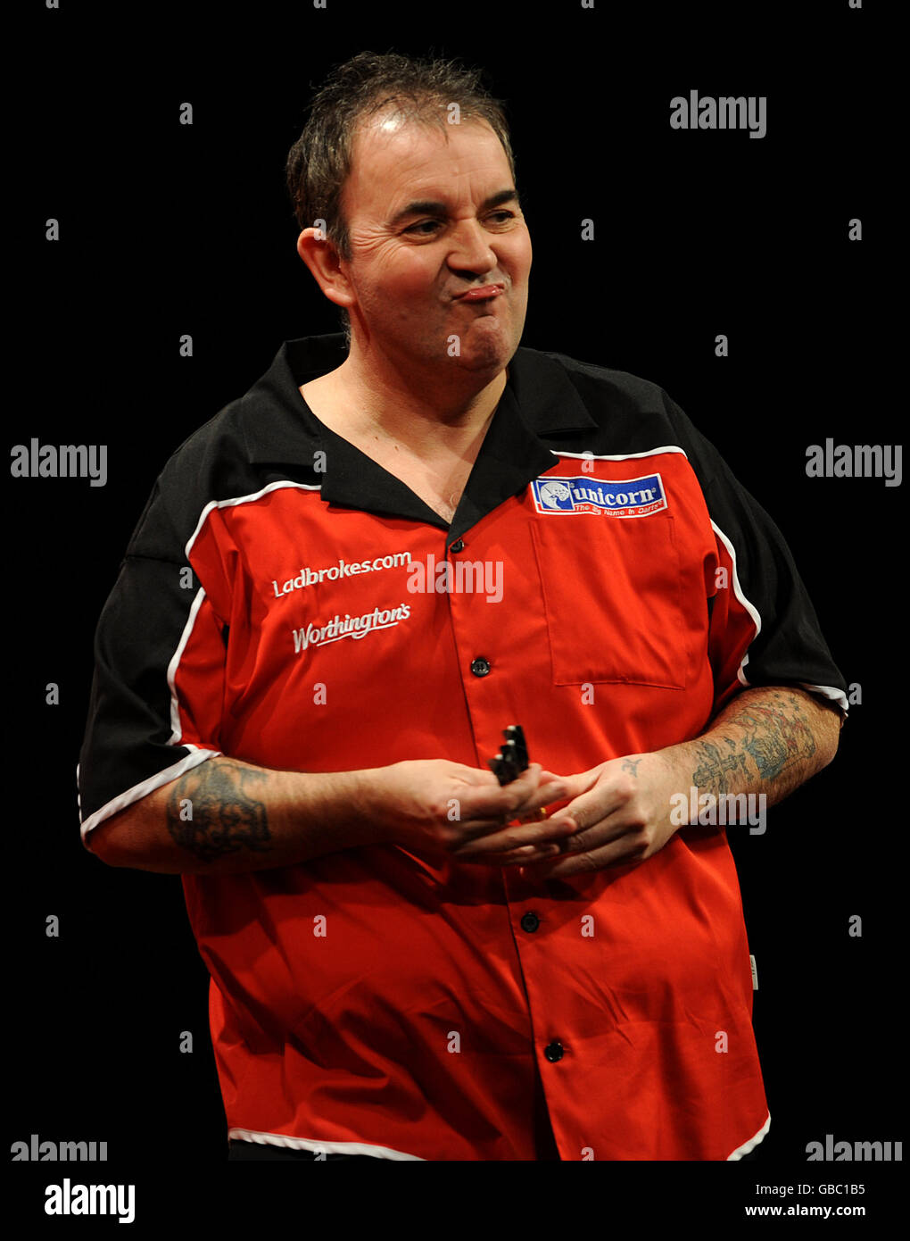 Darts - Ladbrokes.com World Darts Championship - Alexandra Palace. Phil Taylor im Viertelfinale gegen Co Stompe Stockfoto