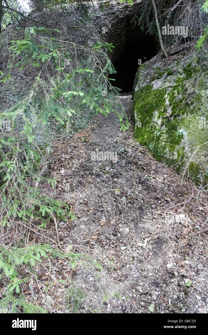 Hitonpesä Höhle in Ylämaa, Lappeenranta, Finnland Stockfoto