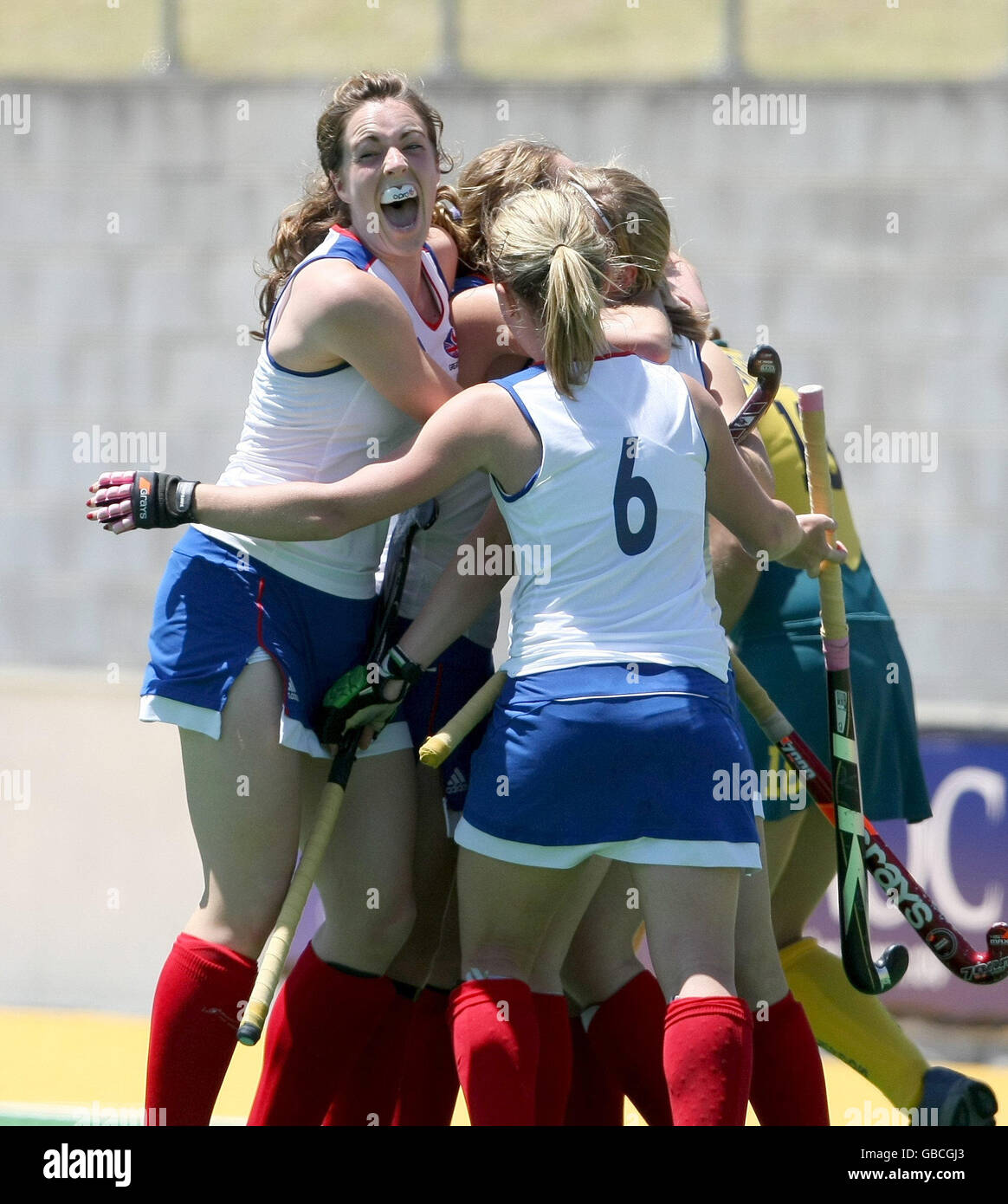 Olympische Spiele - Australian Youth Olympic Festival 2009 - Tag Fünf - Sydney Olympic Park. Finale des Womens Hockey Australia gegen Großbritannien beim Australian Youth Olympic Festival, Sydney Olympic Park, 18-01-09 Stockfoto