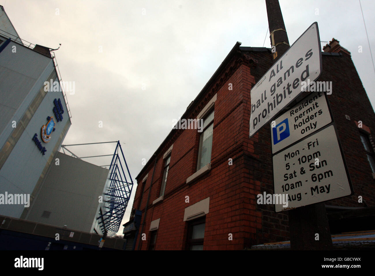 Fußball - Barclays Premier League - Everton - Goodison Park. Goodison Park, Heimstadion des FC Everton Stockfoto