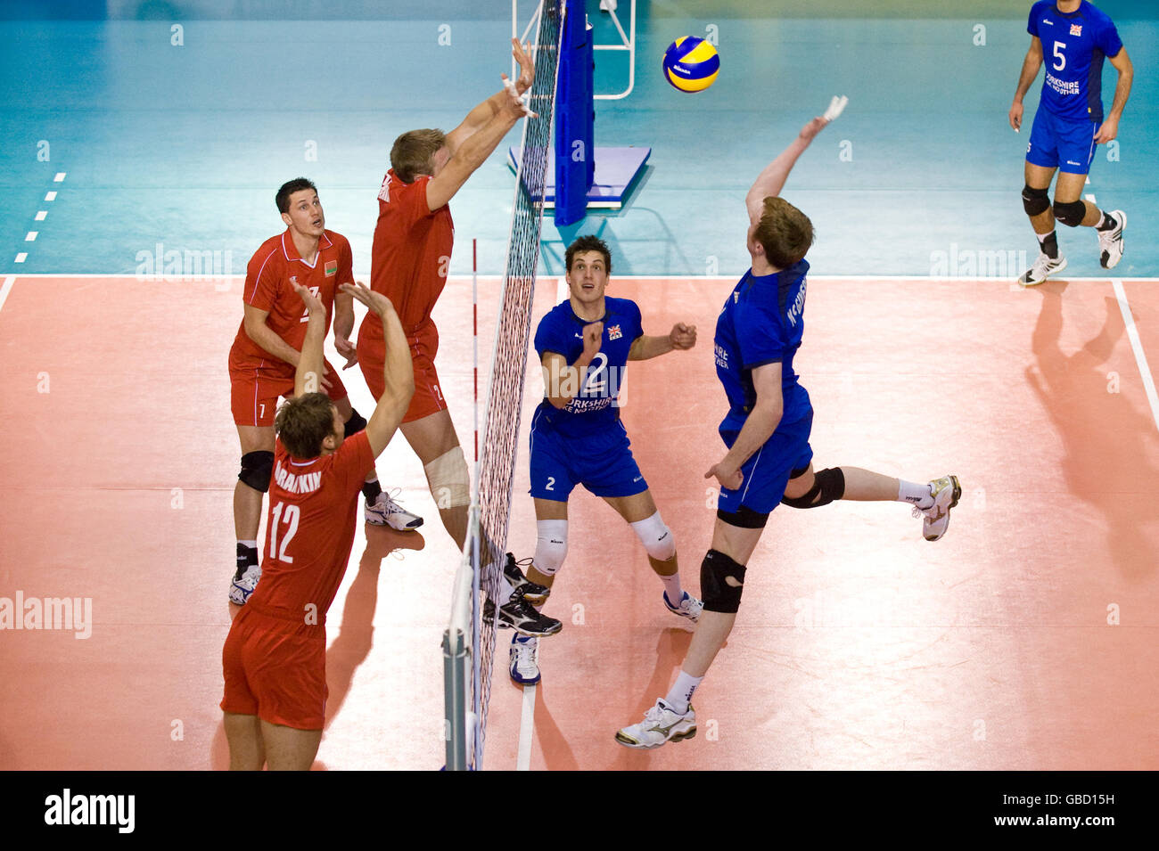 Volleyball - World Championship 2010 Erstrunden - Männer GB V Belarus Männer - English Institute of Sport Stockfoto