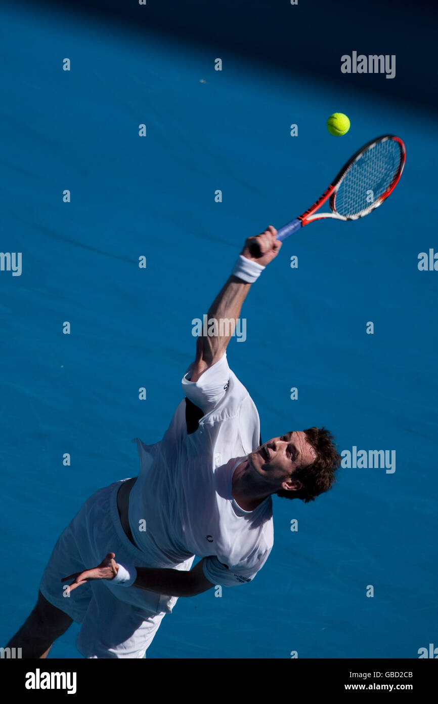 Tennis - Australian Open 2009 - Tag 8 - Melbourne Park. Andy Murray aus Großbritannien während der Australian Open 2009 im Melbourne Park, Melbourne, Australien. Stockfoto