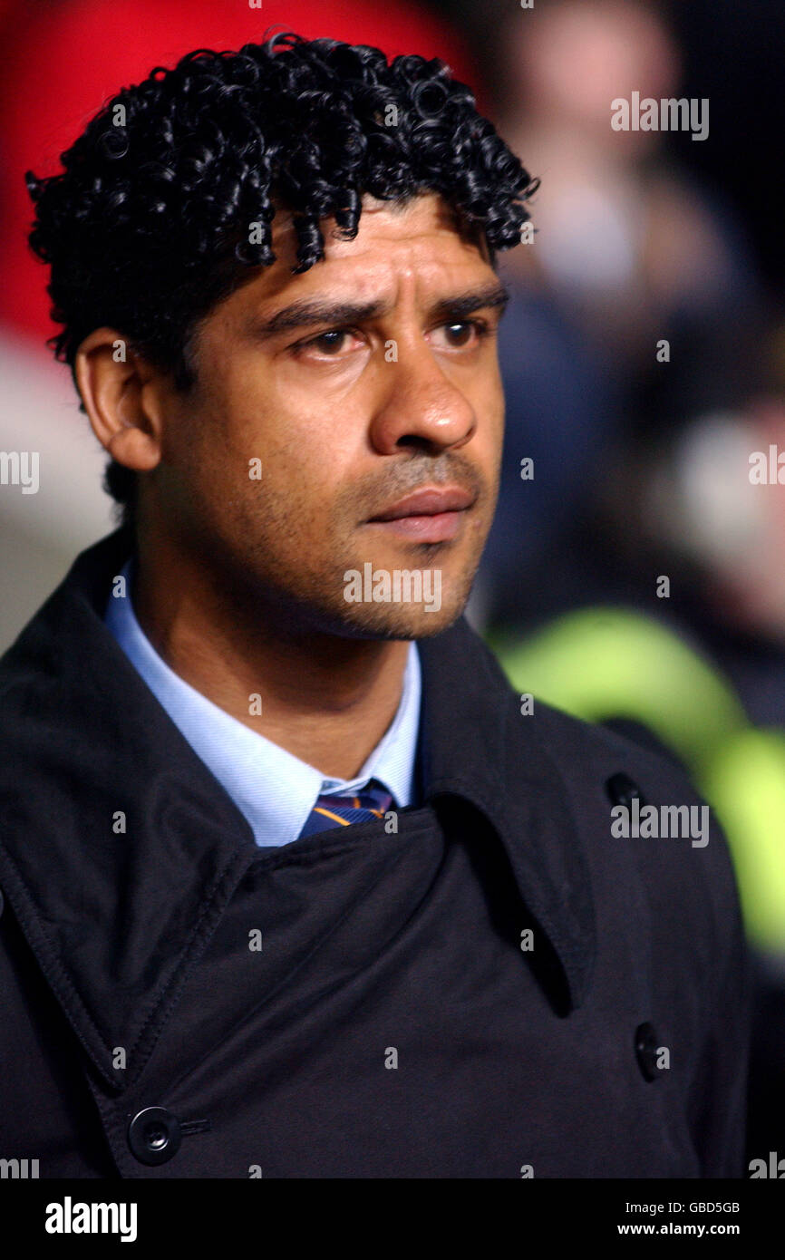 Fußball - UEFA-Cup - vierte Runde - erste Etappe - Celtic gegen Barcelona. Barcelonas Trainer Frank Rijkaard Stockfoto