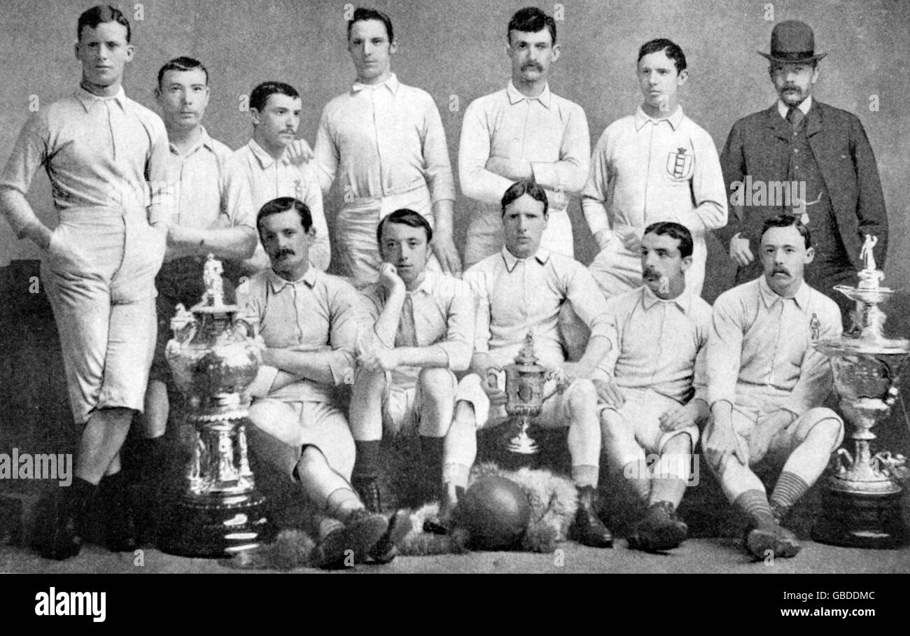 Blackburn Rovers' FA Cup-Siegerteam: (Hintere Reihe, l-r) Joe Lofthouse, Hugh McIntyre, Joe Beverley, Herbie Arthur, Fergie Suter, Jimmy Forrest, Richard Birtwistle; (erste Reihe, l-r) Jimmy Douglas, Joe Sowerbutts, Jimmy Brown, George Avery, John Hargreaves Stockfoto