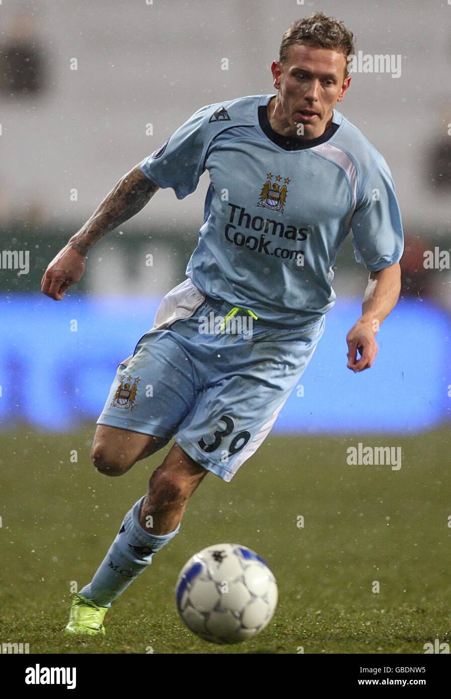 Fußball - UEFA Cup - 32. Runde - FC Kopenhagen V Manchester City - Parken Stadium. Craig Bellamy, Manchester City. Stockfoto