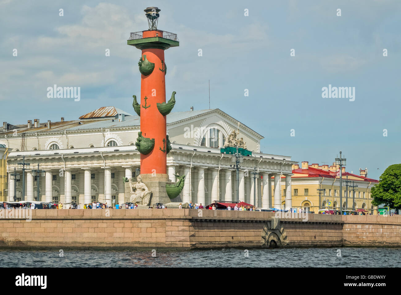 Rostral Spalte auf Vasilievsky Insel Sankt Petersburg Russland Stockfoto