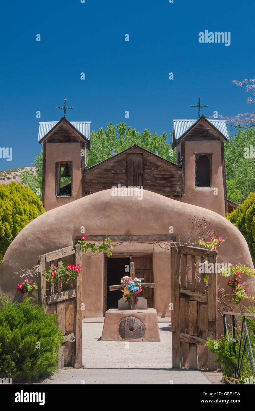 Kirche in El Santuario de Chimayo, New Mexico, USA Stockfoto