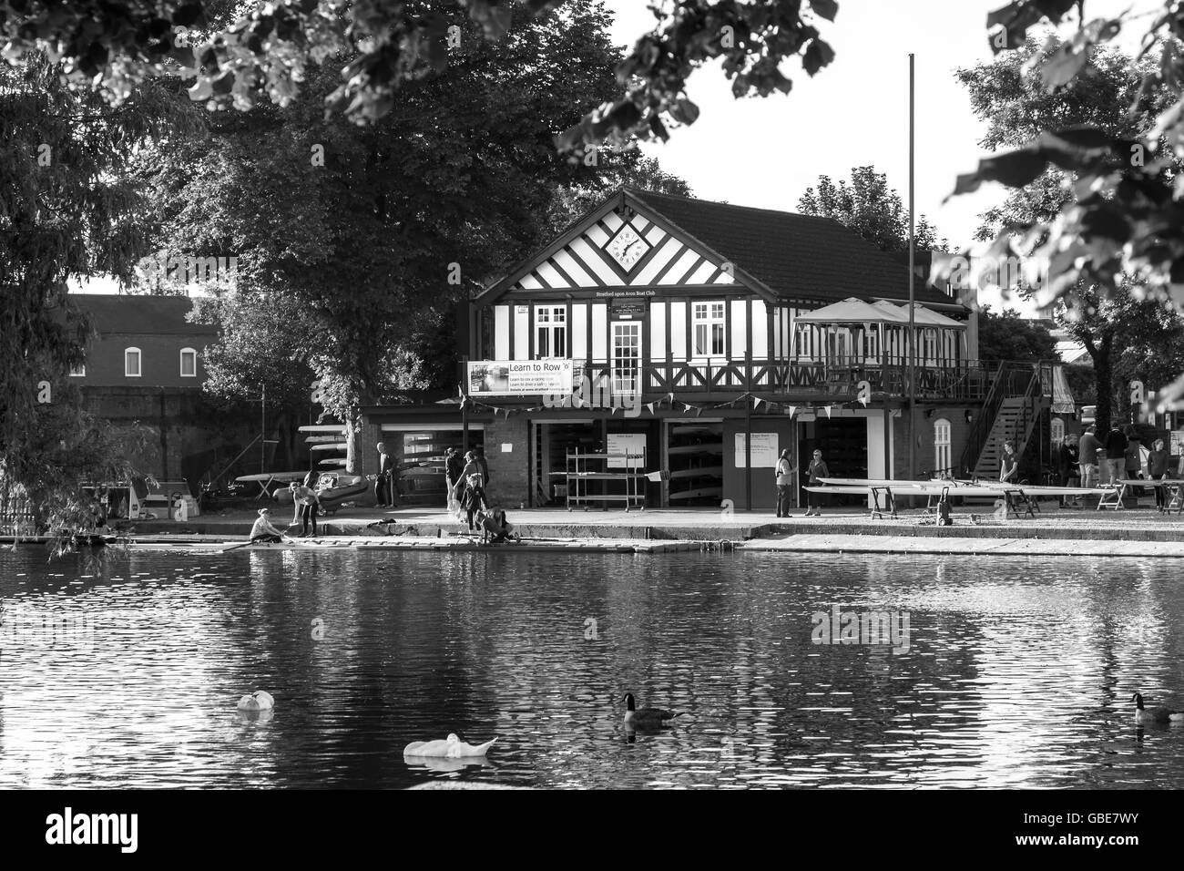 Stratford-upon-Avon Boat Club am Fluss Avon, Warwickshire. Stockfoto