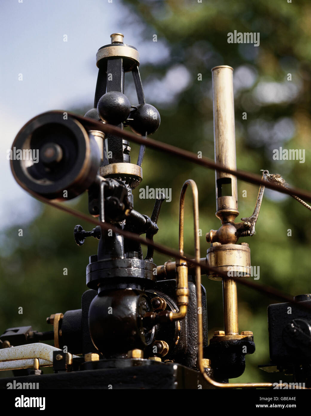 Transport / Transport, Straße, Dampfmaschine, Detail, Dampfmaschine, Dampfmaschinen, Maschine, Maschinen, Dampfkraft, Technik, Technologie, Technologien, Ventil, Ventile, historisch, historisch, 20. Jahrhundert, Additional-Rights-Clearences-not available Stockfoto
