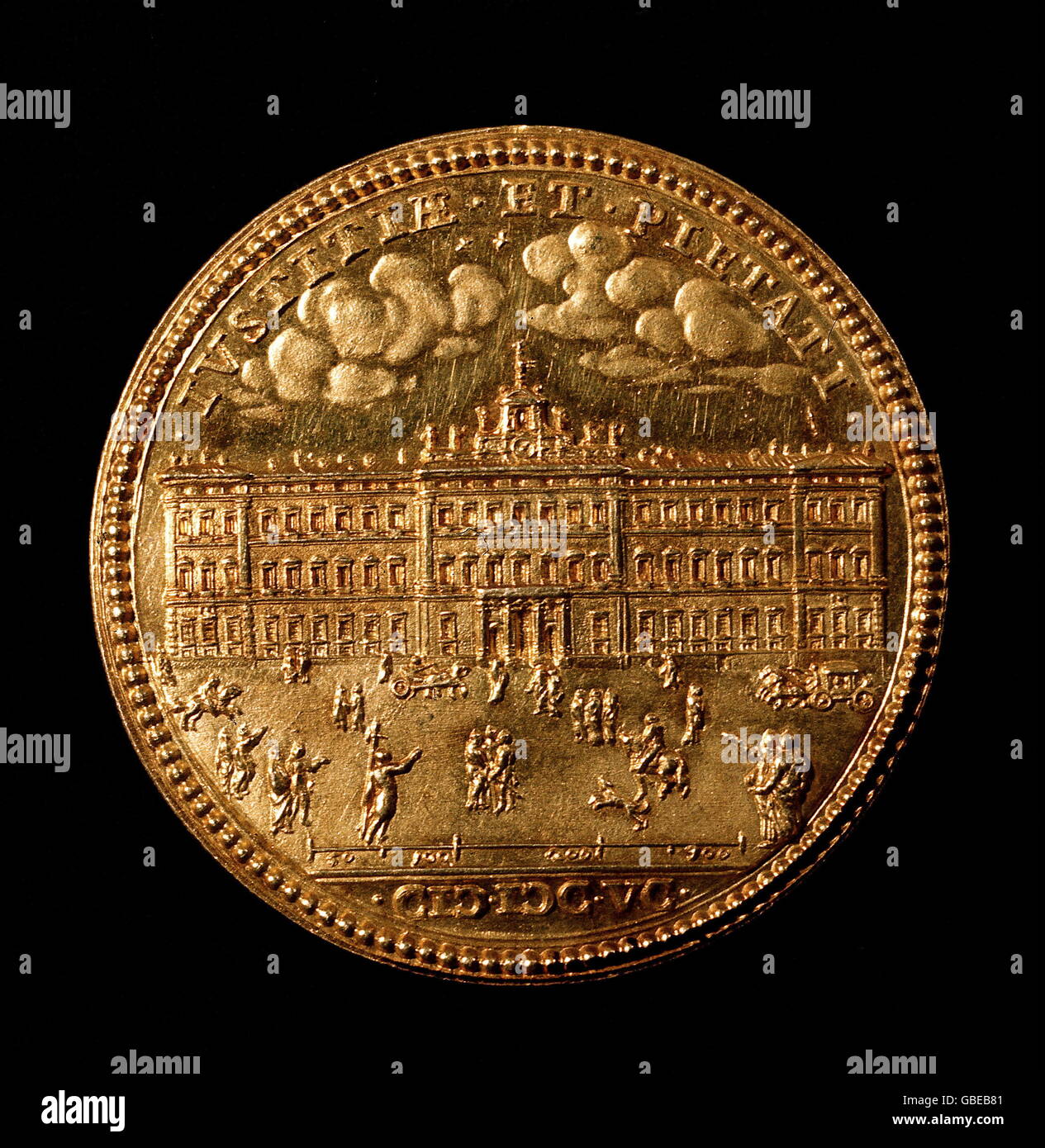 Geld / Finanzen, Münzen, Vatikan, Goldmedaille von Papst Innozenz XII., von Giovanni Hamerani zur Fertigstellung des Palazzo della Curia, 1695, Zusatzrechte-Clearences-nicht verfügbar Stockfoto