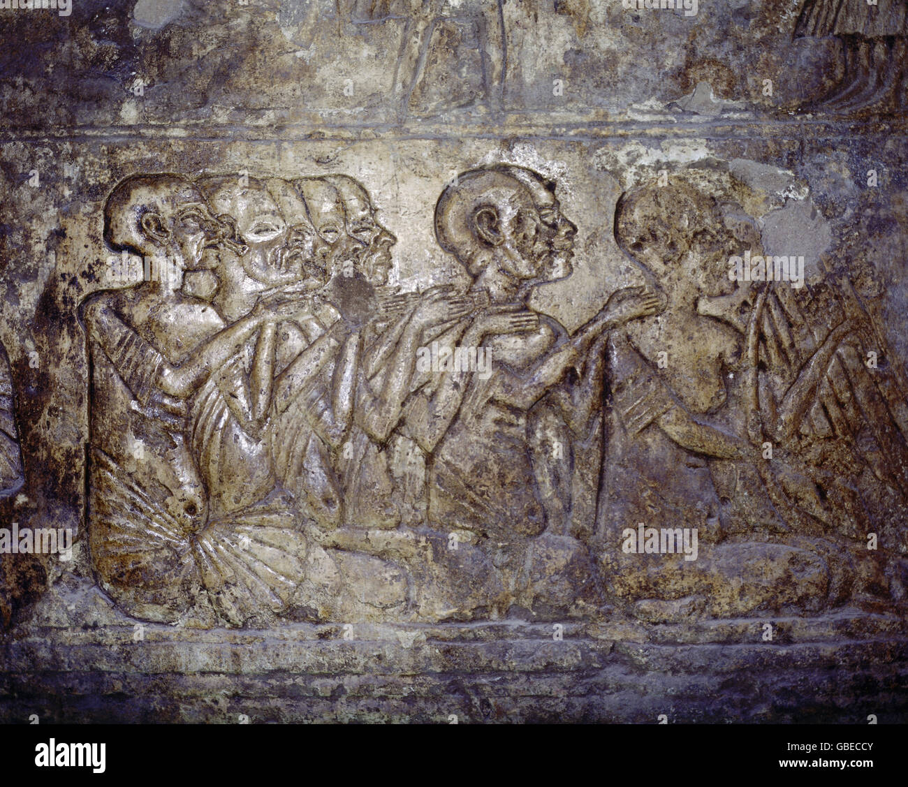 Geographie / Reisen, Ägypten, Menschen, Priester, Relief in Merire Grab (Hohepriester von Aton), Tell el Amarna, ca. 1365 - 1349 v. Chr., 18. Dynastie, neues Königreich, , Zusatz-Rechte-Clearences-nicht verfügbar Stockfoto