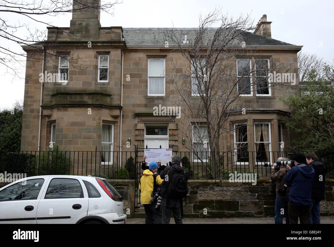 Ärger über Sir Fred Goodwin RBS Rente Stockfoto