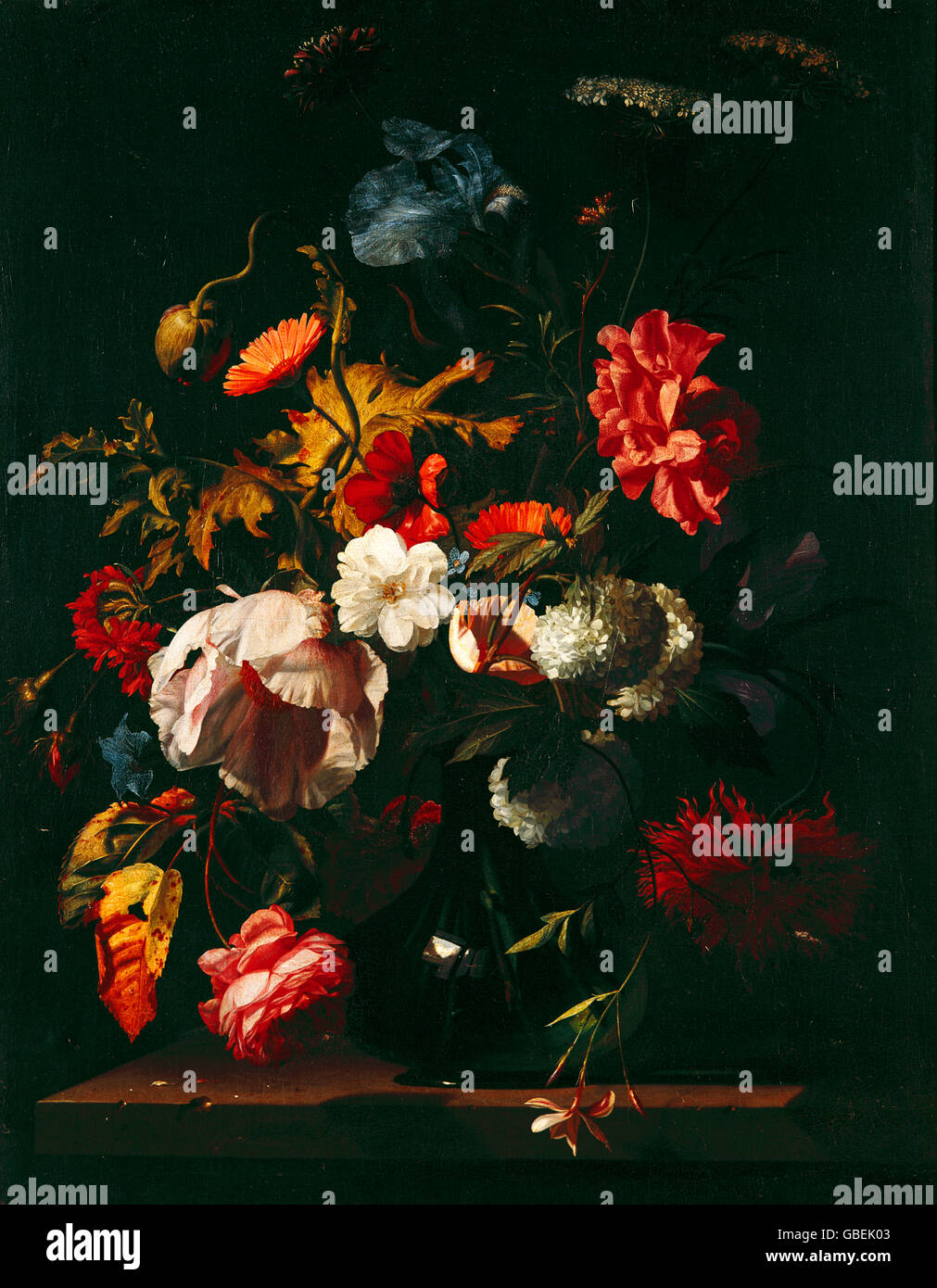 Bildende Kunst, Verelst, Simon (1644-1721), Malerei, "Blumenstrauß der Blumen", Pommersfelden, Deutschland Stockfoto