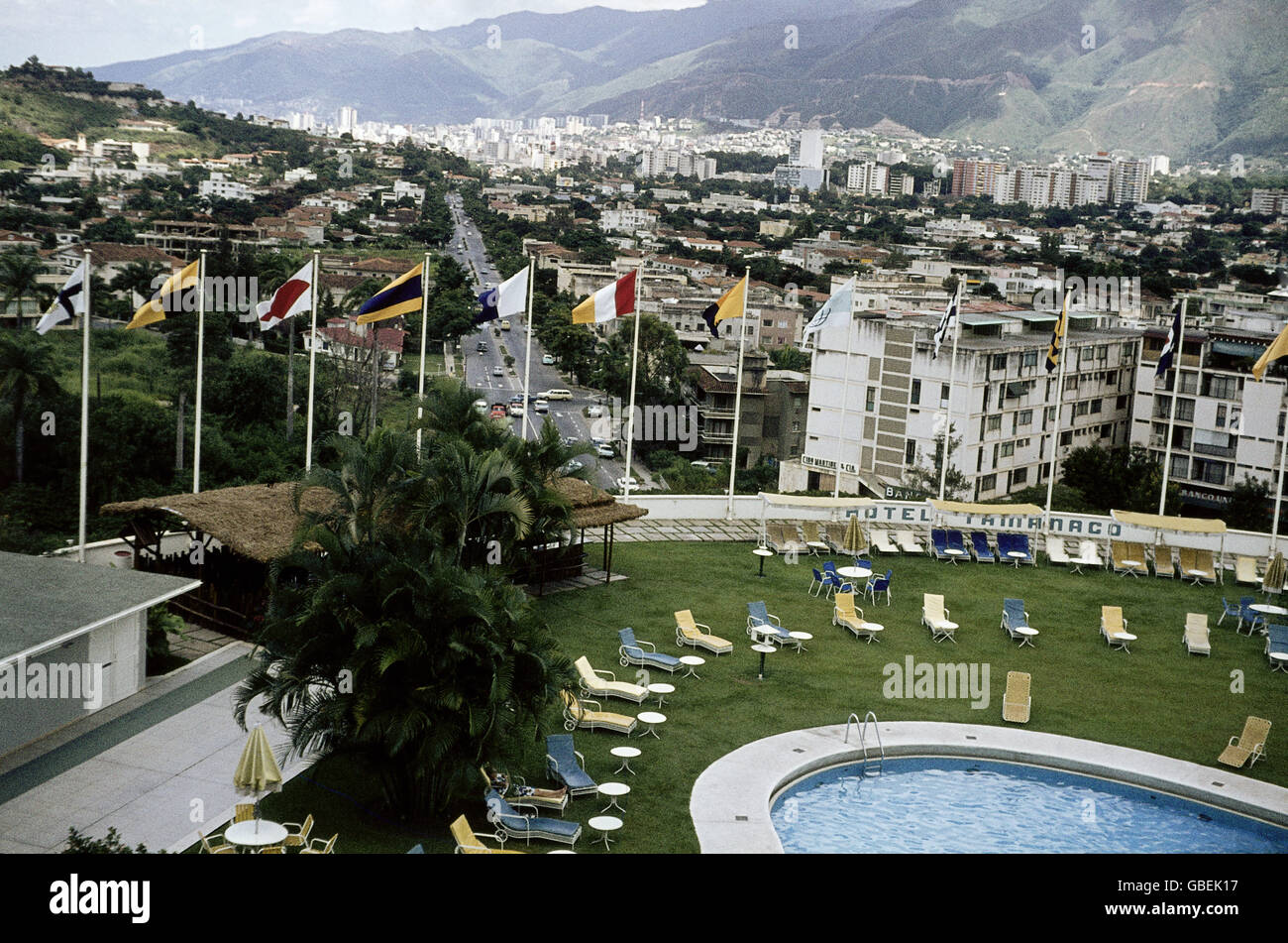 Geographie / Reisen, Venezuela, Caracas, Stadtblick mit Hotel Tamanaco, 1964, Additional-Rights-Clearences-not available Stockfoto