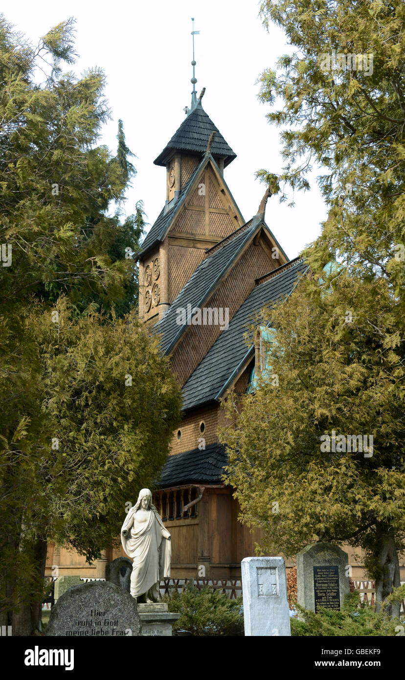 Stabkirche Wang, Karpacz, Niederschlesien, Polen Stockfoto