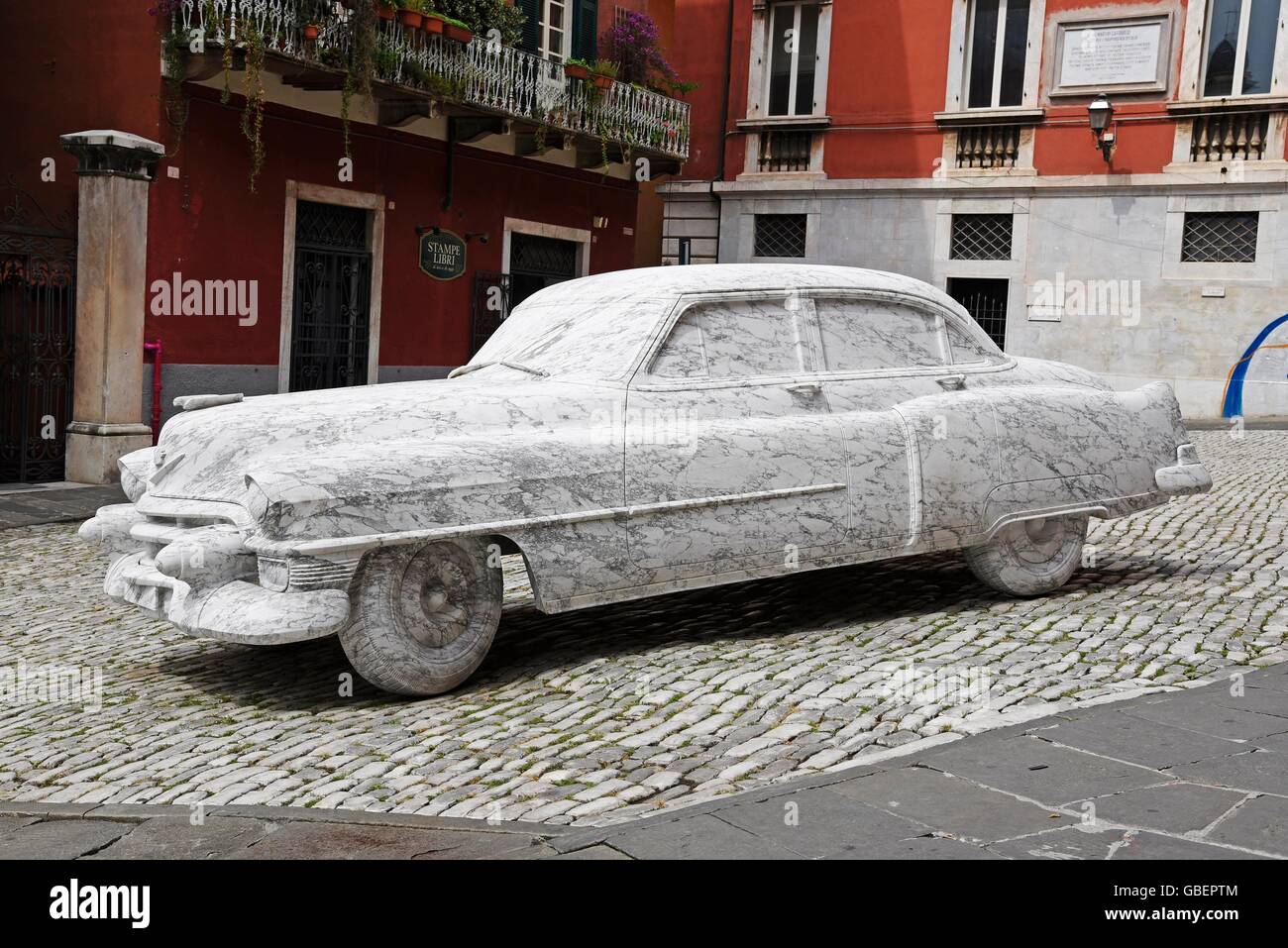 Cadillac, Skulpturen, Marmor, Carrara, Provinz Massa-Carrara, Toskana, Italien Stockfoto