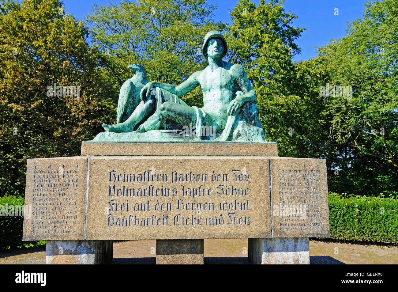 Krieg-Denkmal, Burg Volmarstein, Wetter, Nordrhein-Westfalen, Deutschland Stockfoto