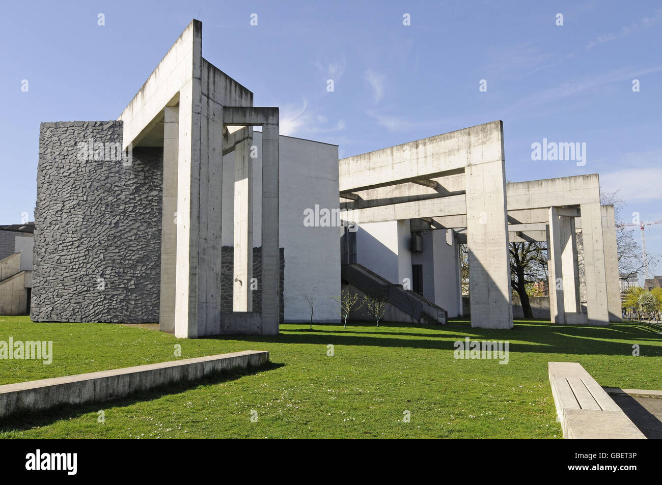 Jüdisches Gemeindezentrum, Innenhafen, Duisburg, Nordrhein-Westfalen, Deutschland Stockfoto