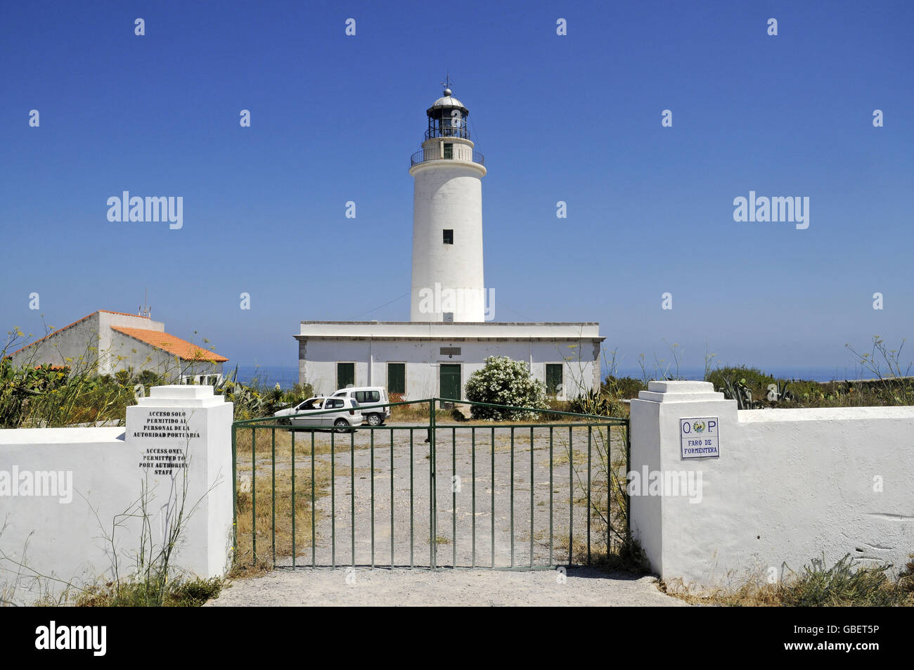 Faro De La Mola, Leuchtturm, Formentera, Pityusen, Balearen, Spanien Stockfoto