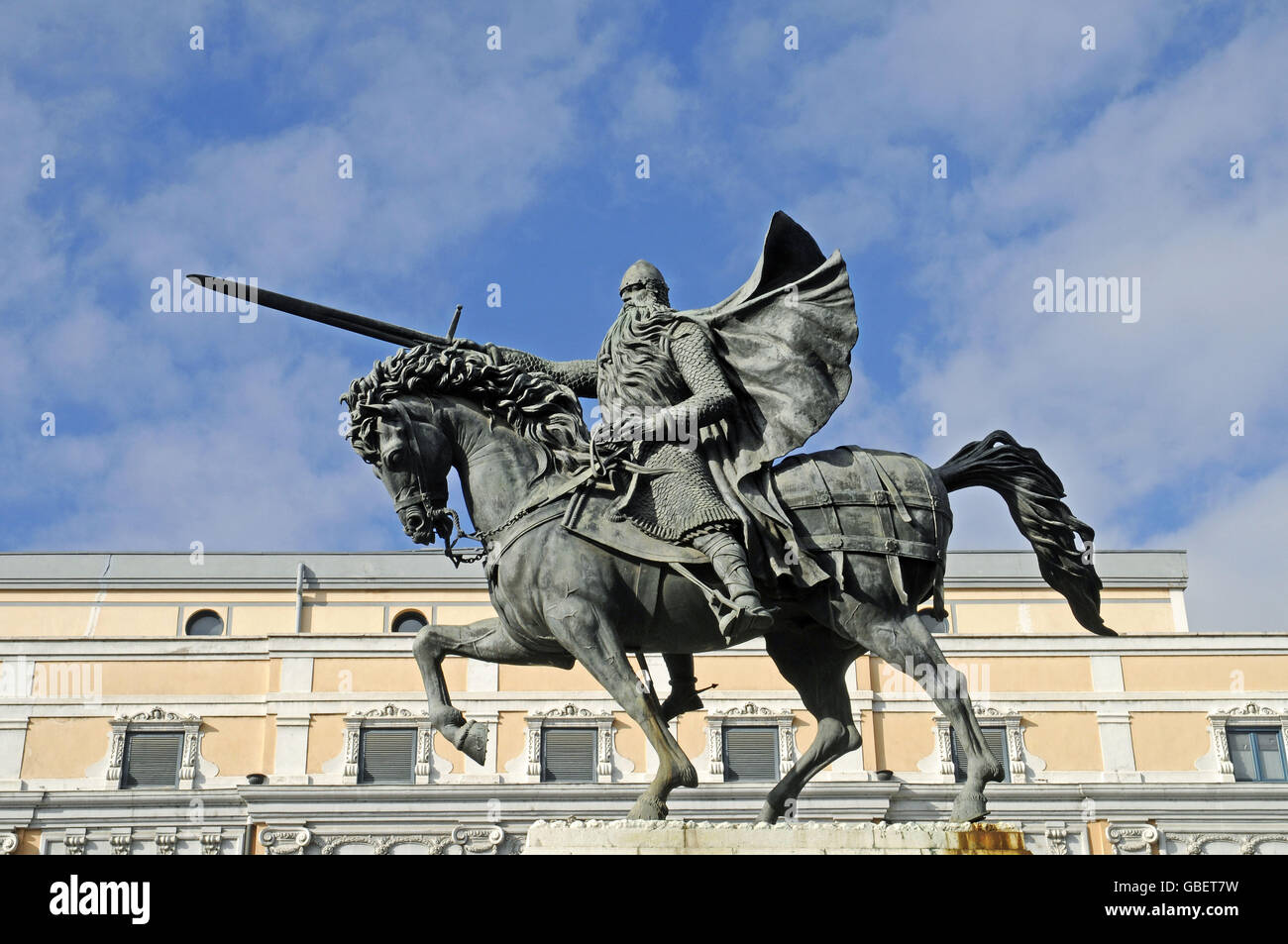 El Cid, Equestrian Statue, Burgos, Provinz von Kastilien und Leon, Spanien / Castilla y Leon Stockfoto