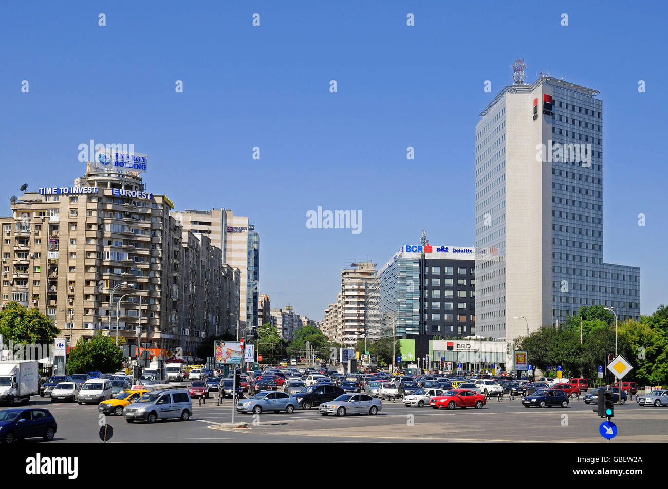 Piata Victoriei, Bukarest, Rumänien Stockfoto