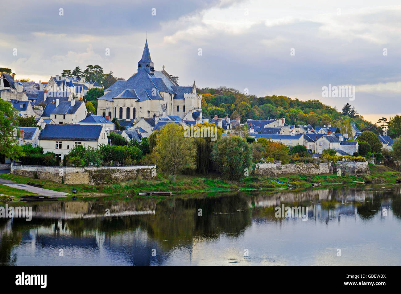 Kirche, Candes-Saint-Martin, Fluss Loire, Indre-et-Loire, Centre, Frankreich / Candia Sanctus Martinus Stockfoto