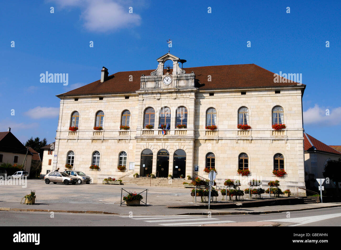 Rathaus, Levier, Pontarlier, Departement Doubs, Franche, Frankreich Stockfoto