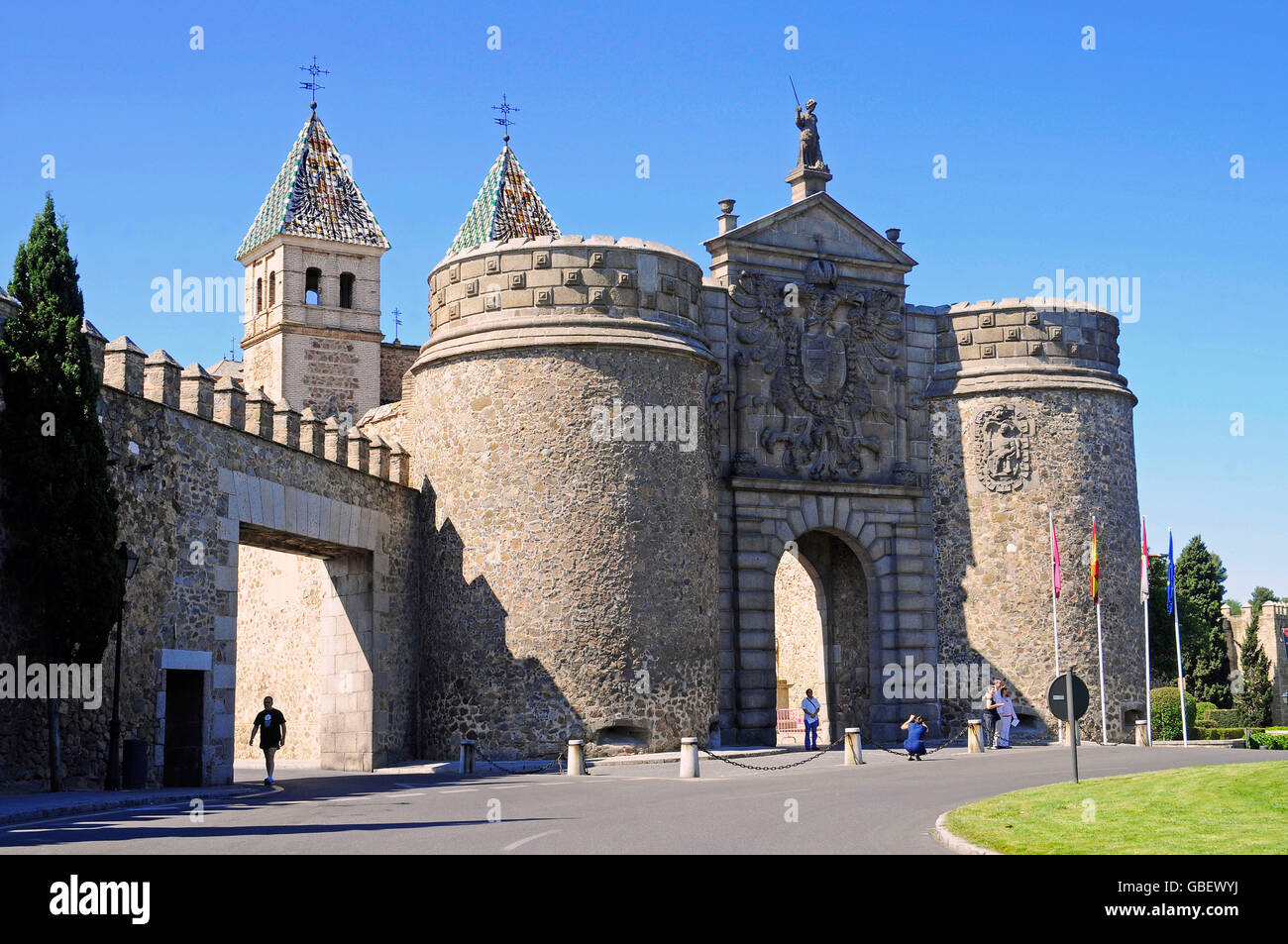 Bisagra Stadttor, Toledo, Kastilien-La Mancha, Spanien / Puerta Vieja de Bisagra, Castilla-La Mancha Stockfoto