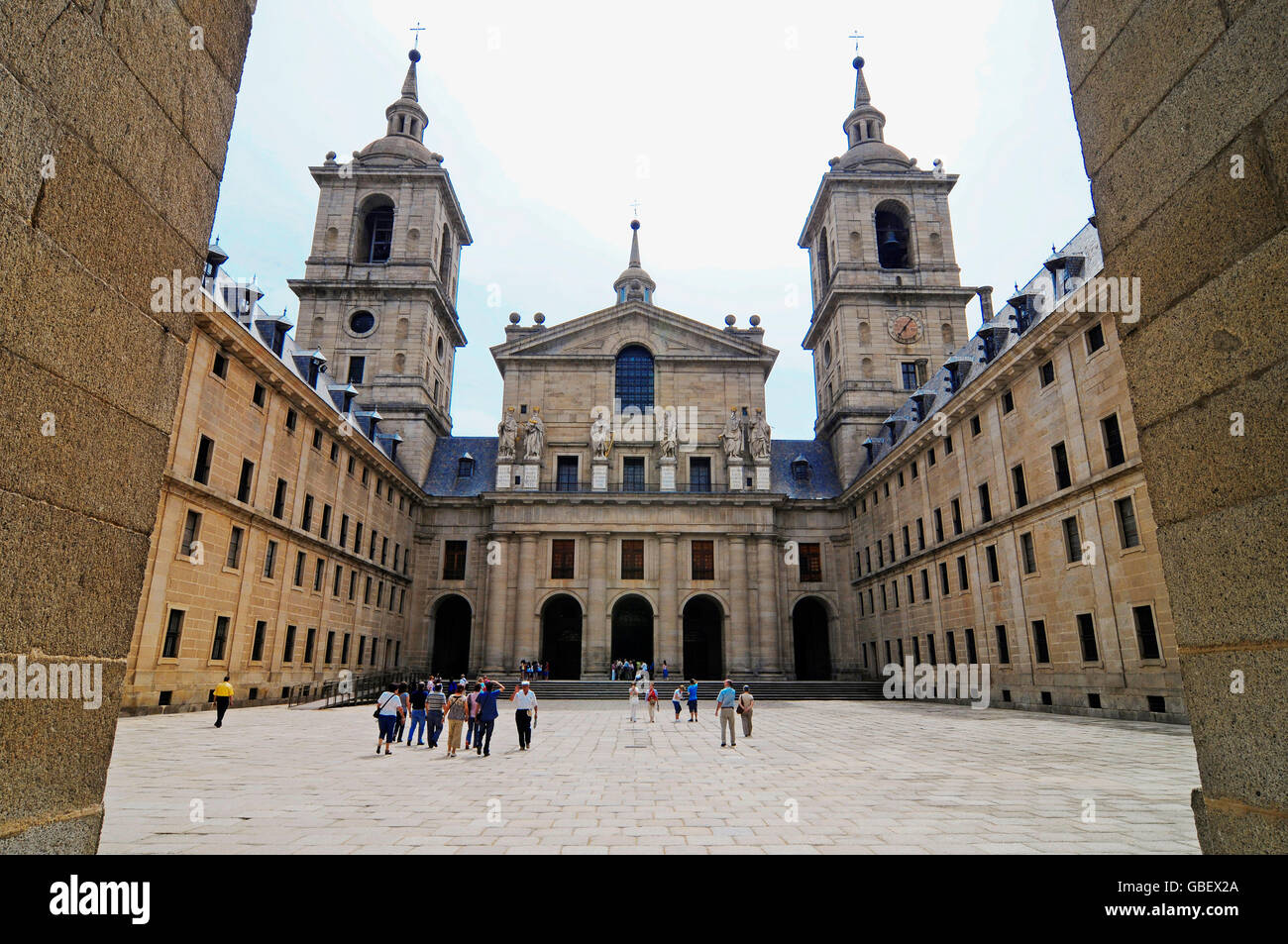 Königlichen Sitz des San Lorenzo de El Escorial, Hof, Abtei, Burg, Provinz Madrid, Spanien Stockfoto