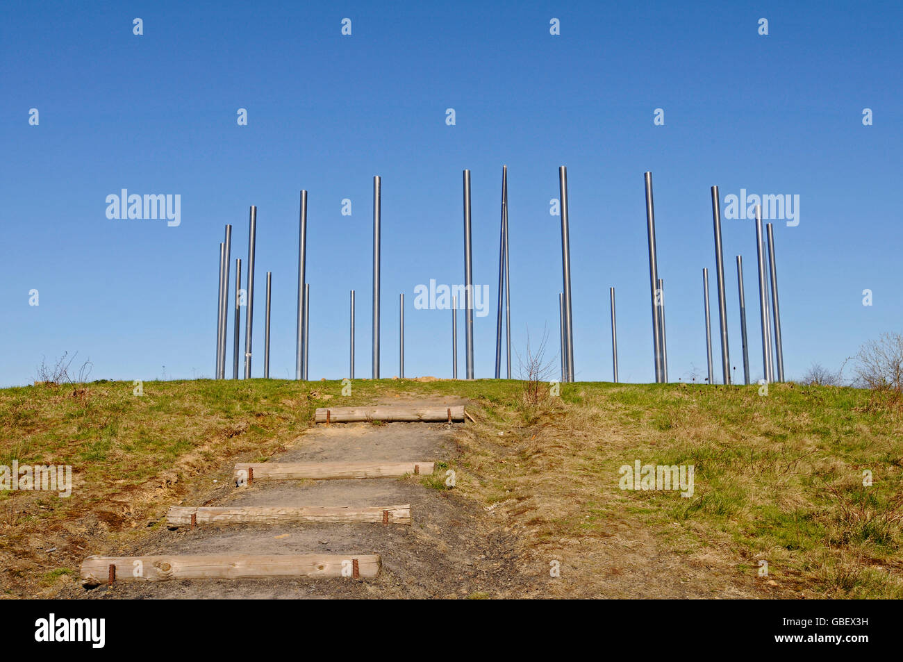 Sonnenuhr, Kunstinstallation, Schwerin lagern, Castrop-Rauxel, North Rhine-Westphalia, Deutschland / Tipp, Route der Industriekultur zu verwöhnen Stockfoto