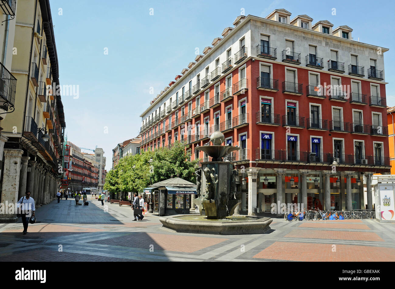 Fußgängerzone, Einkaufsstraße, Valladolid, Kastilien-León, Spanien Stockfoto