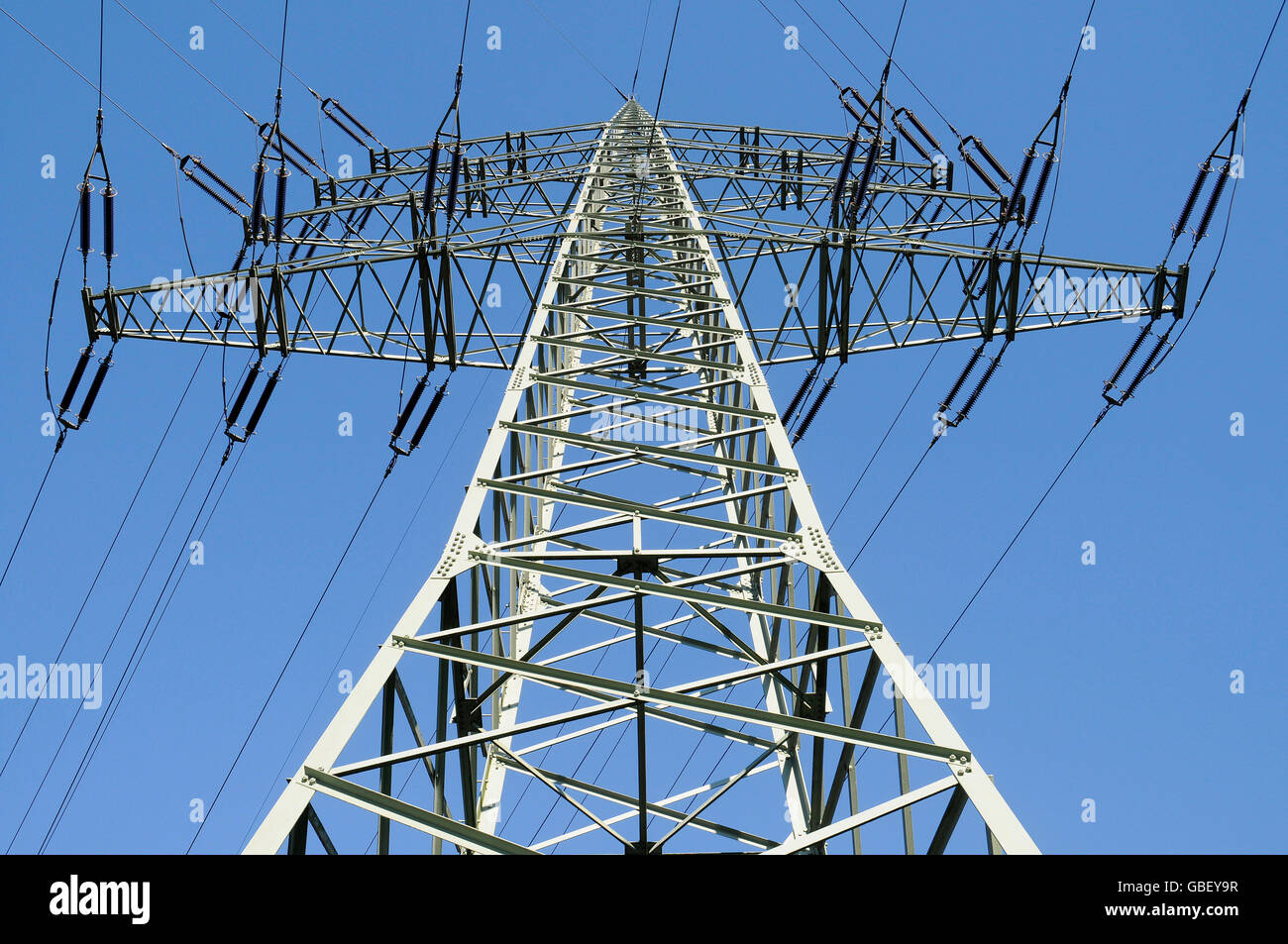 Strommast, Werne, Nordrhein-Westfalen, Deutschland Stockfoto