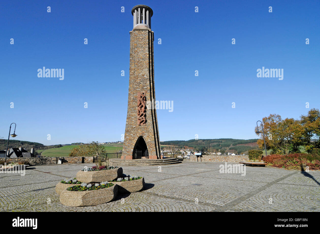 Nationales Denkmal, Generalstreik, Zweiter Weltkrieg, Kriegerdenkmal, Wiltz, Luxemburg Stockfoto