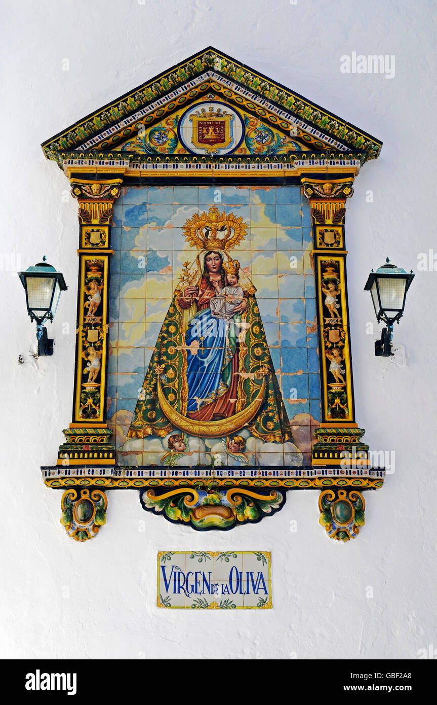 Bild der Jungfrau Maria, Virgen De La Oliva, Divino Salvador Kirche, Vejer De La Frontera, Provinz Cadiz, Costa De La Luz, Andalusien, Spanien, Europa Stockfoto