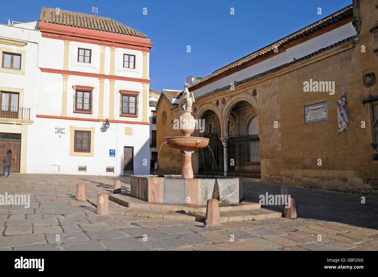 Brunnen Sie, Plaza del Potro, quadratisch, Museum der bildenden Künste, Cordoba, Provinz Córdoba, Andalusien, Spanien, Europa Stockfoto