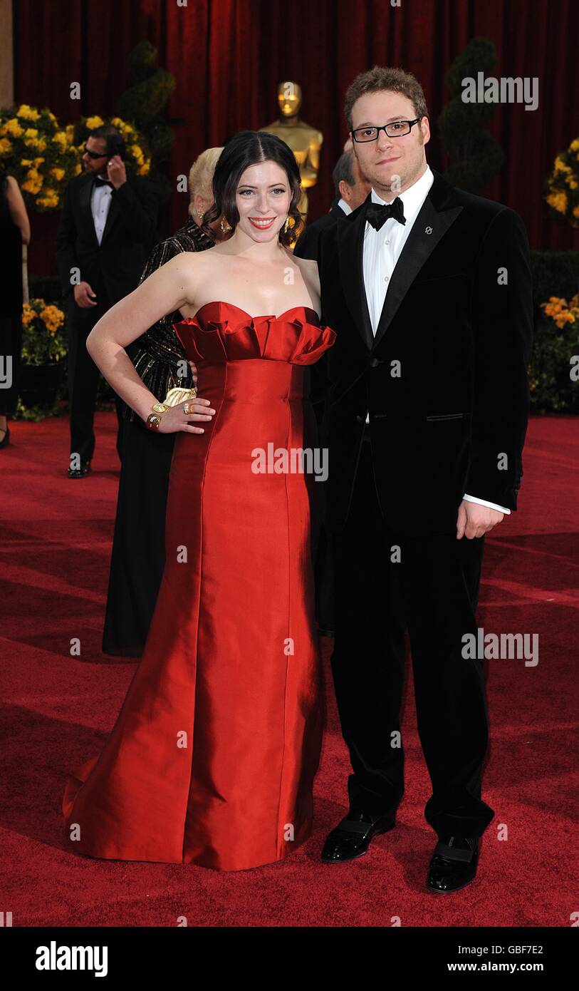 Die 81st Academy Awards - Arrivals - Los Angeles. Seth Rogen und Lauren Miller kommen zu den 81. Academy Awards im Kodak Theatre, Los Angeles. Stockfoto