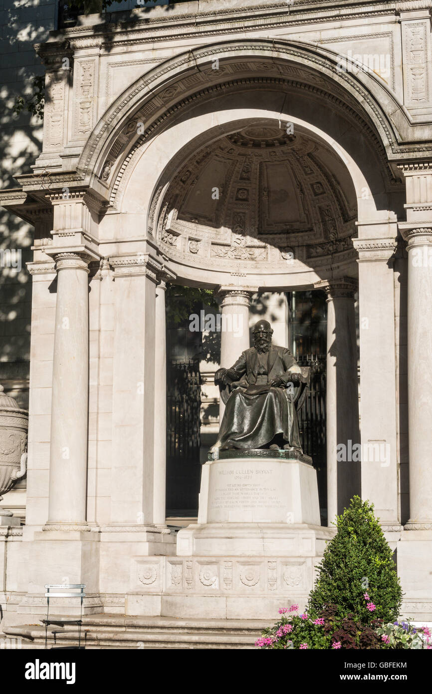 William Cullen Bryant Memorial, Bryant Park, New York Stockfoto