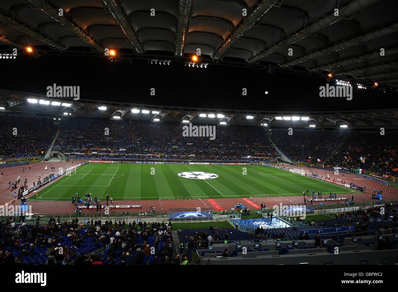 Gesamtansicht des Stadio Olimpico in Rom, Austragungsort des Champions-League-Finales 2009 Stockfoto