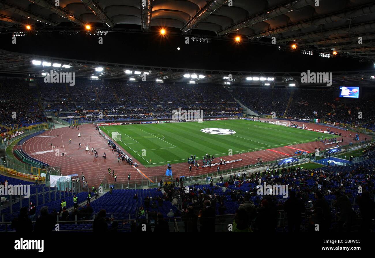 Gesamtansicht des Stadio Olimpico in Rom, Austragungsort des Champions-League-Finales 2009 Stockfoto