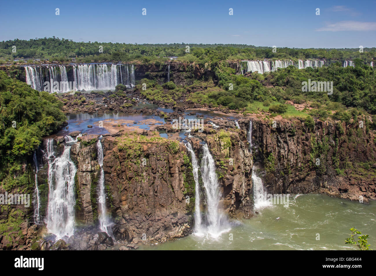 Viele Wasserfälle in Iguazu Nationalpark, Argentinien Stockfoto